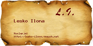 Lesko Ilona névjegykártya